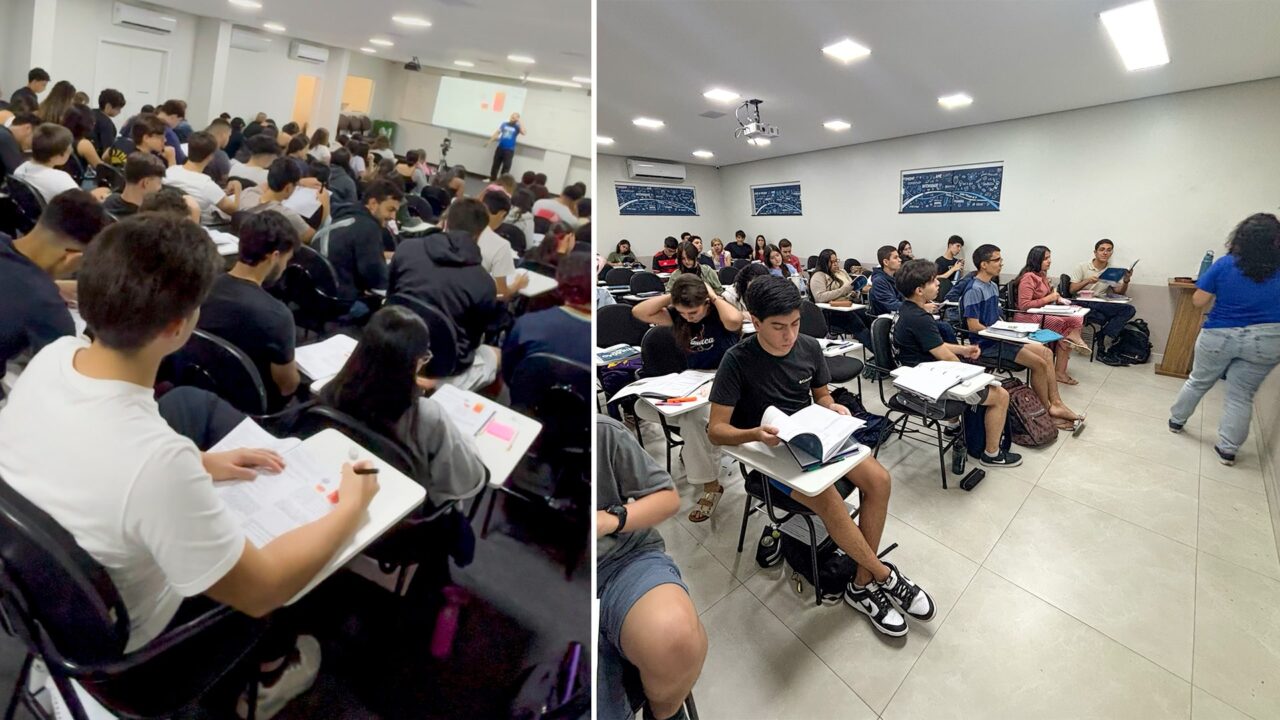 Alunos participando do Viradão