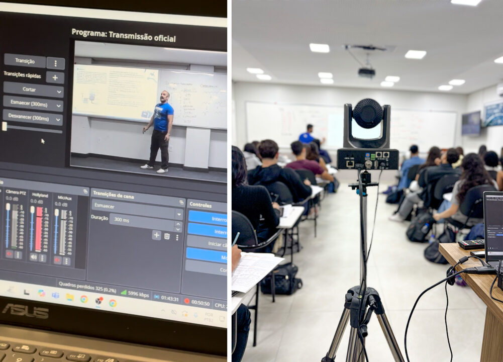 Viradão sendo transmitido ao vivo para alunos inscritos de todo o Amazonas